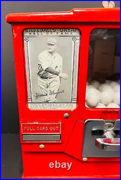 1950's Vintage Original 1 Cent Baseball Card Gum Ball Vending Machine Cy Young