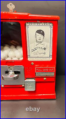 1950's Vintage Original 1 Cent Baseball Card Gum Ball Vending Machine Cy Young
