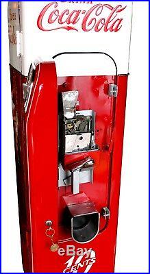 1955 10 Cent V-44 Coca-Cola Vending Machine, Fully Restored & Converted to Cans