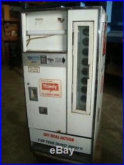 1960's Vintage SV Co MOD 2A 7UP Soda Vending Machine 8 Bottle PICK UP MONEE IL