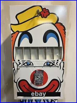 1970's 1980's Vintage Clown Candy Vending Dispensing Machine Coin Operated NEW