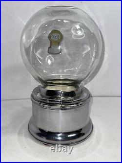 1 CENT GUMBALL MACHINE Vintage, Ford Gum Glass Globe Decals Peanuts Lions Club