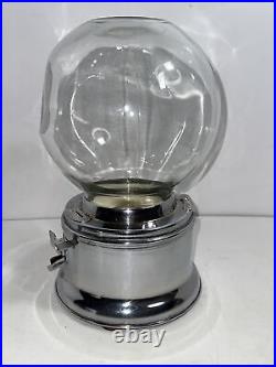 1 CENT GUMBALL MACHINE Vintage, Ford Gum Glass Globe Decals Peanuts Lions Club