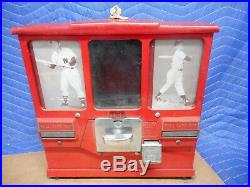 1 Cent Model Oak Premiere Gumball Baseball Card Vintage Vending Machine 1950's