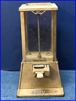 1¢ DEAN Vintage ORIGINAL Peanut/Gumball 4 GLASS Panels MACHINE As Is NO Top/Key