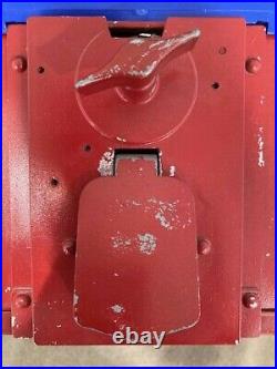1c VINTAGE HERCULES METAL VENDING BUBBLE GUM MACHINE 1950's W. LABEL Plastic Top