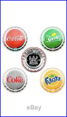 2020 Coca-Cola Vintage Vending Machine Silver 4-coin set SpriteFantaDiet Coke