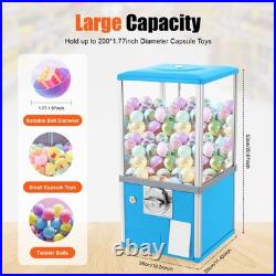 25-cent Gumball Machine 20 H Vending Coin Bank Vintage Gumballs Dispenser Blue