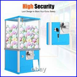 25-cent Gumball Machine 20 H Vending Coin Bank Vintage Gumballs Dispenser Blue