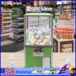 25-cent Gumball Machine 20 H Vending Coin Bank Vintage Gumballs Dispenser Green