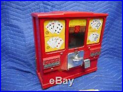 2 Cent Model Oak Premiere Gumball Poker Card Vintage Vending Machine