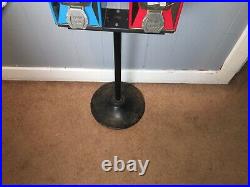 2 Vintage Northwest 25 Cent Glass Gumball Candy Vending Machine New Lock Stand