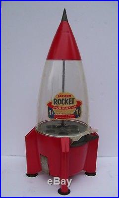 2 Vintage Rocket Ship Counter Display Bubble Gum Machines