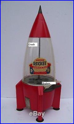 2 Vintage Rocket Ship Counter Display Bubble Gum Machines