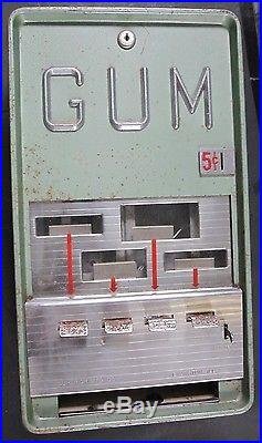 5 Cent Vintage Superior MFG Co. Gum 4-Column Vending Machine