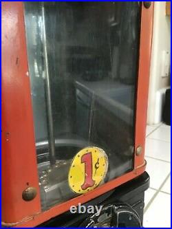 676A Vintage Victor Topper 1 Cent Penny Coin Op Gumball Candy Vending Machine