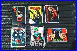 6 Vintage 80's NOS Vending Machine HORROR / SCARY MOVIE Prism Stickers Lot RARE