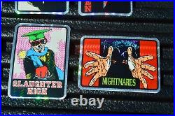 6 Vintage 80's NOS Vending Machine HORROR / SCARY MOVIE Prism Stickers Lot RARE