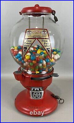 ALL ORIGINAL Vintage COLUMBUS Model A 1 Cent Gumball Dispenser Machine