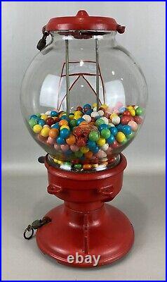 ALL ORIGINAL Vintage COLUMBUS Model A 1 Cent Gumball Dispenser Machine