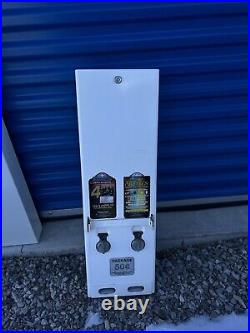 ANTIQUE VINTAGE CONDOM VENDING MACHINE TWO COLUMNS 1980's REFURBISHED