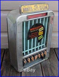 ANTIQUE VINTAGE Deco Rowe Wrigleys Gum Lifesavers Vendor Coin Op Vending Machine