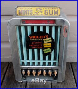 ANTIQUE VINTAGE Deco Rowe Wrigleys Gum Lifesavers Vendor Coin Op Vending Machine