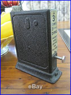 Antique Vintage Schermack 10 Cent Cast Iron Postage Stamp Vending Machine