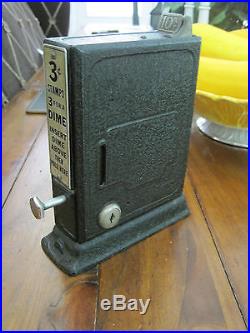 Antique Vintage Schermack 10 Cent Cast Iron Postage Stamp Vending Machine