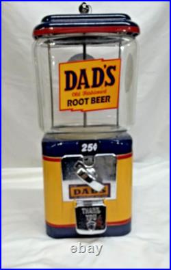 Acorn 25¢ Gum Dispenser Dad's Root Beer Theme Vintage Very nice. Last one