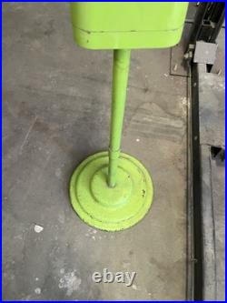 Acorn Gumball Machine Green Metal Collectible Vendor Vintage Withstand