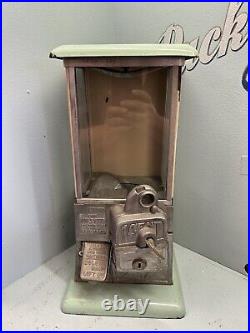 Antique 1920s The Master 1 Cent Mint Green Bubble Gum Vending Machine