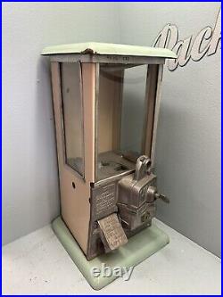 Antique 1920s The Master 1 Cent Mint Green Bubble Gum Vending Machine
