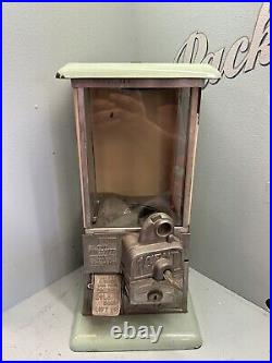 Antique 1920s The Master 1 Cent Mint Green Bubble Gum Vending Machine