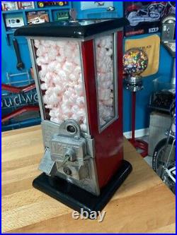 Antique 1923 The Master 1 Cent Gumball Porcelain Vending Machine Red And Black