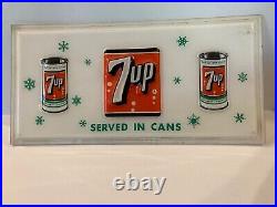 Antique 1960s 7-Up Vending Machine Lighted Plastic Sign Soda Pop Vintage Deco