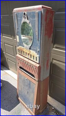 Antique Cigarette Vending Machine Art Deco Era Original Vintage