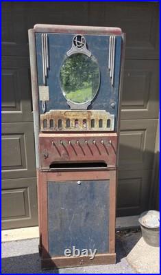 Antique Cigarette Vending Machine Art Deco Era Original Vintage