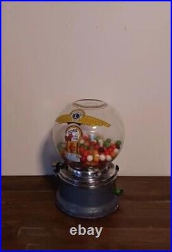Antique LIONS CLUB LOGO 1c Cent Penny FORD Gum Gumball Machine Vintage WORKS