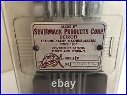 Antique Schermack 4 Cent Automatic Stamp Vending Machine Dispenser No Key USA