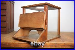 Antique Store Counter Candy Peanut Dispenser Glass Display Case wood cabinet VTG