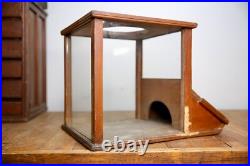 Antique Store Counter Candy Peanut Dispenser Glass Display Case wood cabinet VTG