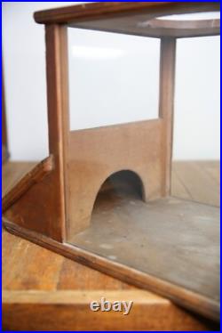Antique Store Counter Candy Peanut Dispenser Glass Display Case wood cabinet VTG
