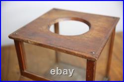 Antique Store Counter Candy Peanut Dispenser Glass Display Case wood cabinet VTG