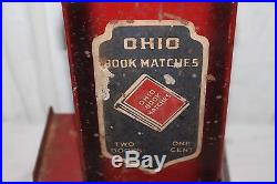 Antique Vintage 1930's Ohio Book Match 1 Cent Penny Metal Vending MachineWorks