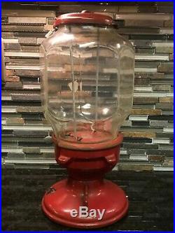 Antique Vintage Columbus Model A Gumball Vending Machine Octagonal Globe