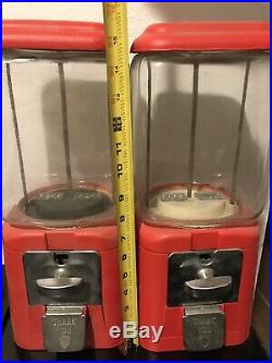 Antique Vintage Oak Acorn 8lb Square Glass Globe Candy vending machine