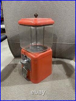 Antique Vintage Oak Acorn Small Glass Globe Gumball Candy Nut vending machine