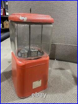 Antique Vintage Oak Acorn Small Glass Globe Gumball Candy Nut vending machine