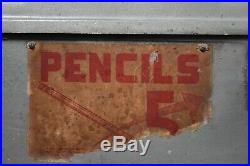 Antique Vintage PENCIL VENDING MACHINE With Key Good Working Condition 5 cents